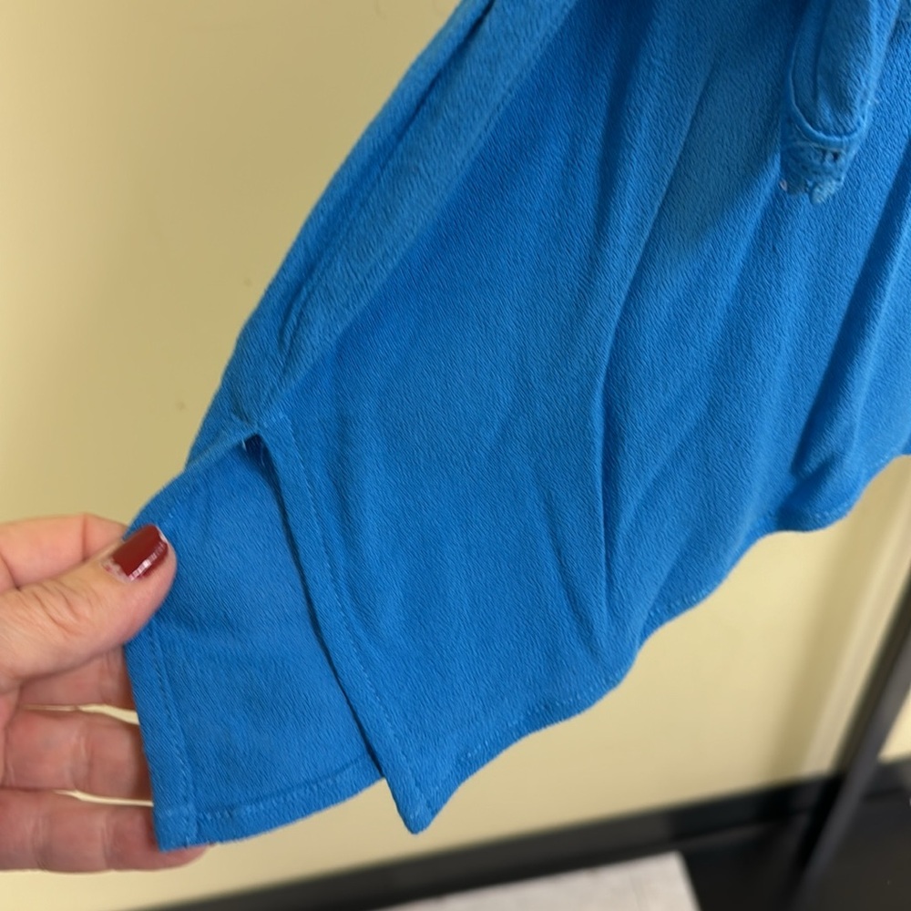 Plus Size Ruby Rd. Blue Blouse With Crochet Neckl… - image 4